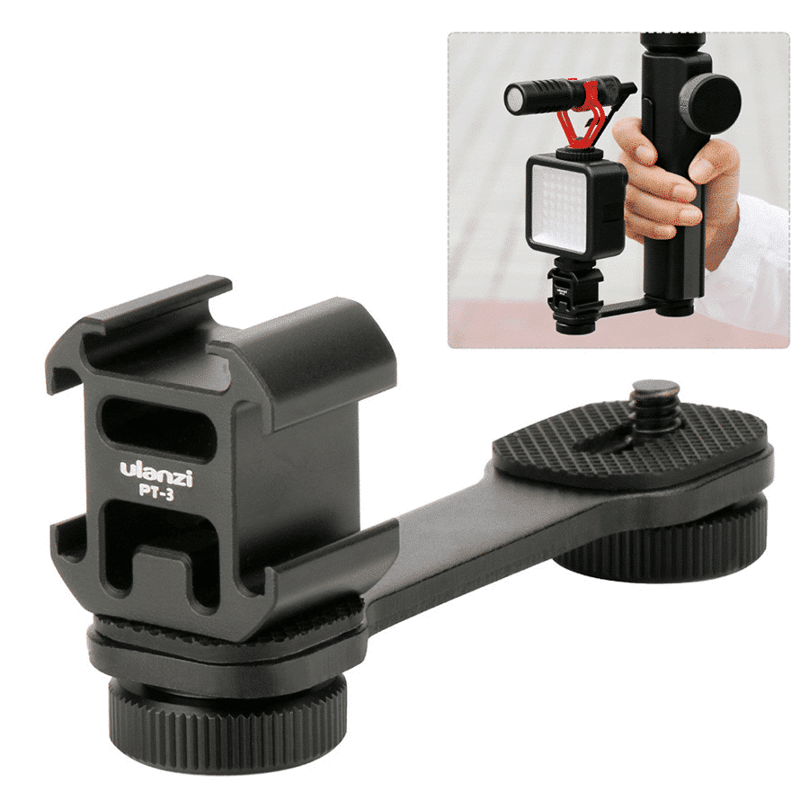 Ulanzi PT-3 Triple Cold Shoe Extension Bracket for Cameras & Smartphones