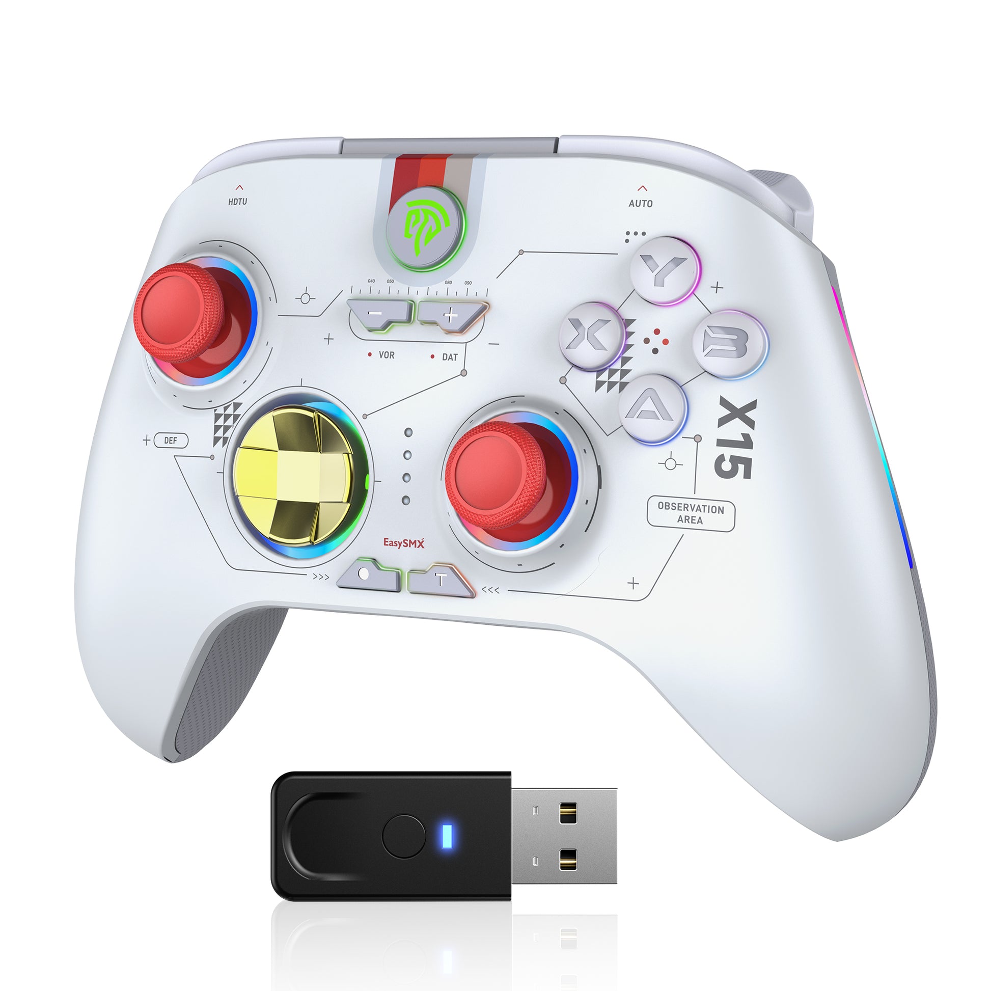 EasySMX X15 Wireless RGB Controller – Hall Effect Joystick & Trigger for Windows / Steam / Switch Mecha