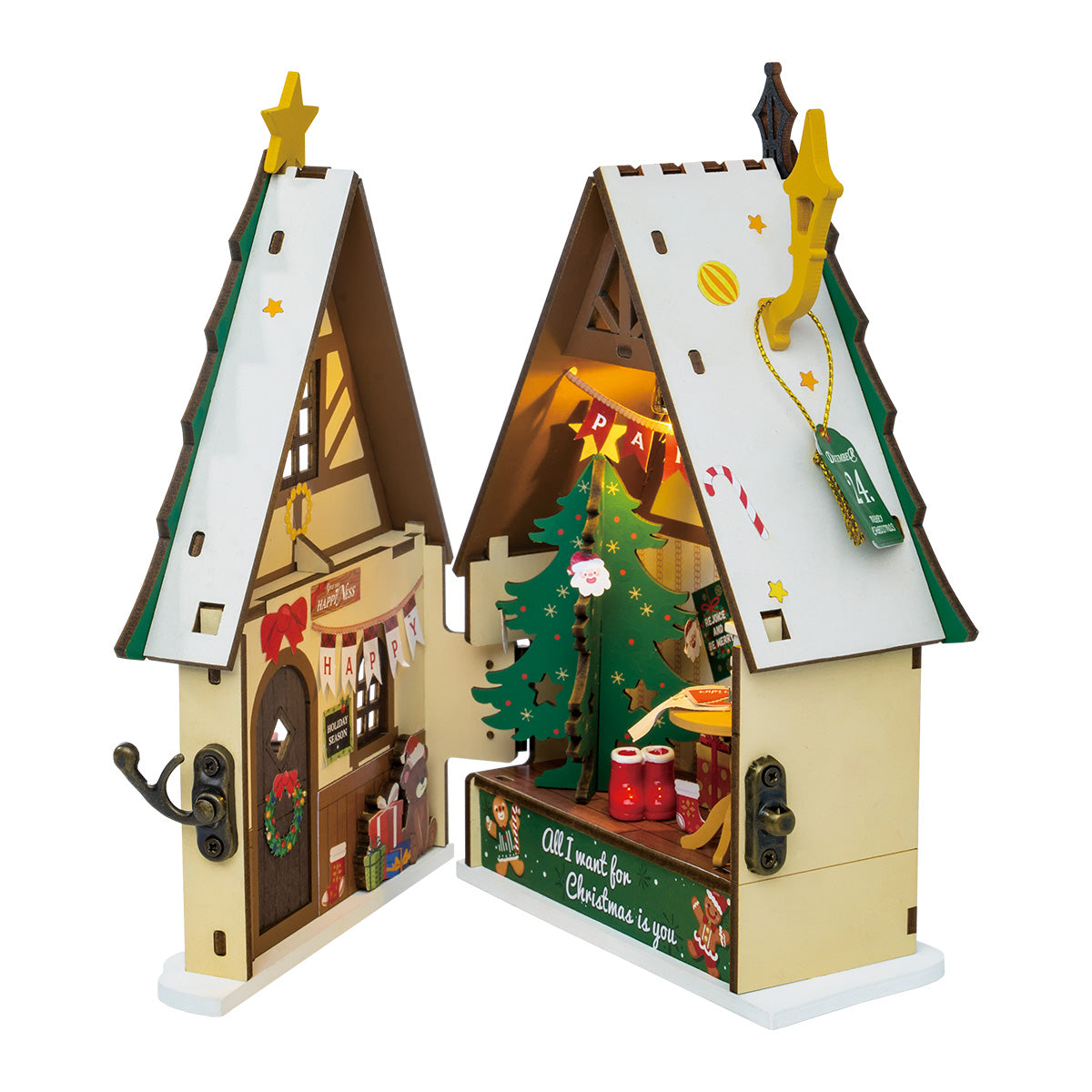 Robotime Twinkling Christmas House DIY 3D Miniature House