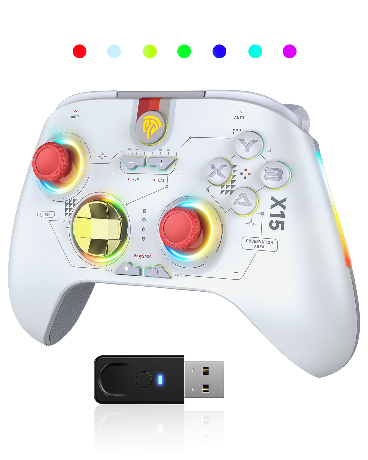 EasySMX X15 Wireless RGB Controller – Hall Effect Joystick & Trigger for Windows / Steam / Switch Mecha