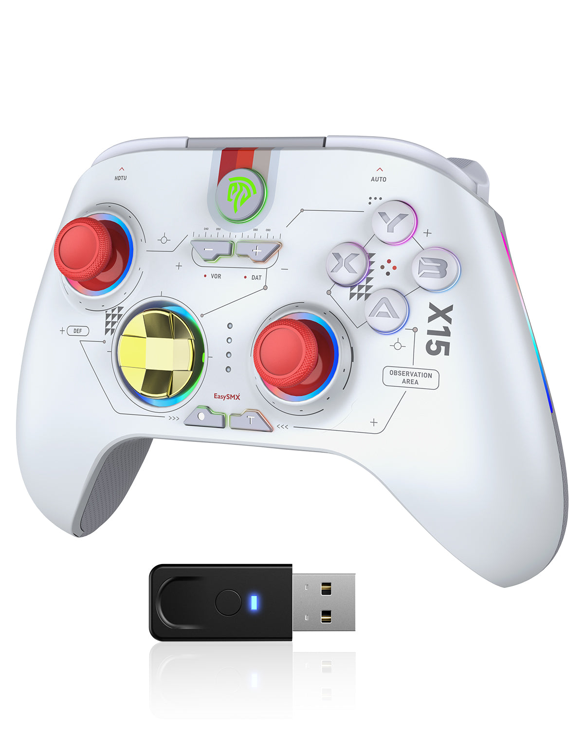 EasySMX X15 Wireless RGB Controller – Hall Effect Joystick & Trigger for Windows / Steam / Switch Mecha