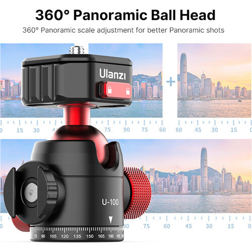 Ulanzi U-100 Claw Quick Release Ball Head with Side Cold Shoe Mount