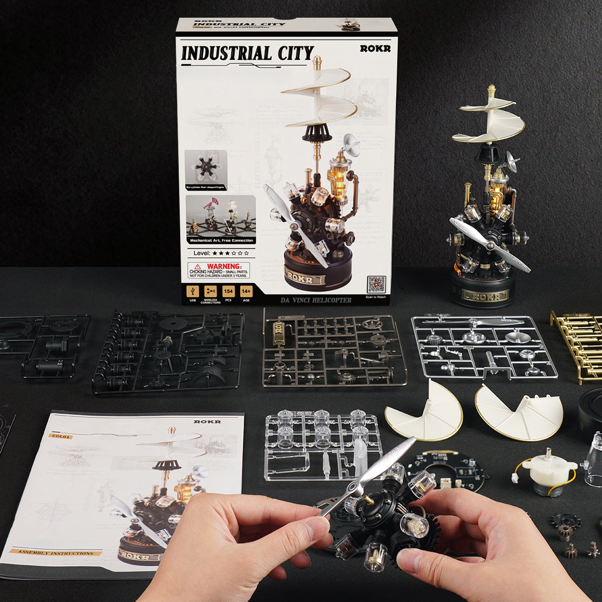 Robotime Leonardo da Vinci's Helicopter Mechanical 3D Puzzle