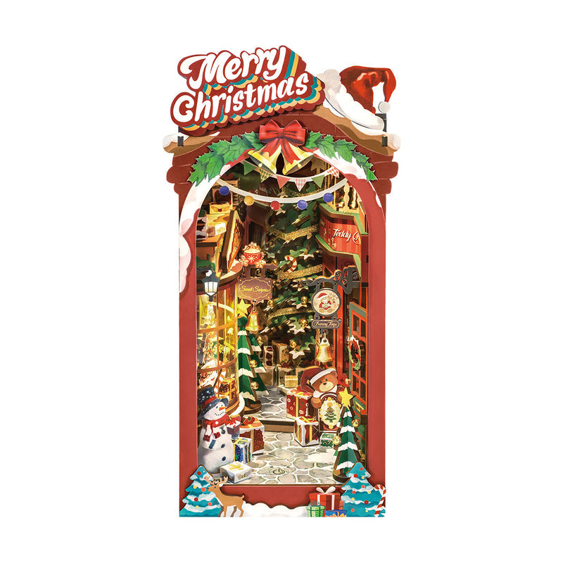 Robotime Christmas Street DIY Book Nook Shelf Insert Miniature Dollhouse