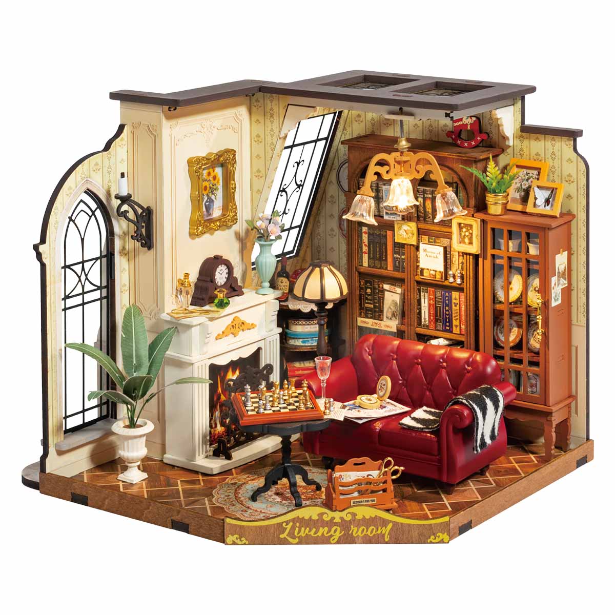 Robotime Catherine's Living Room DIY Miniature 3D House