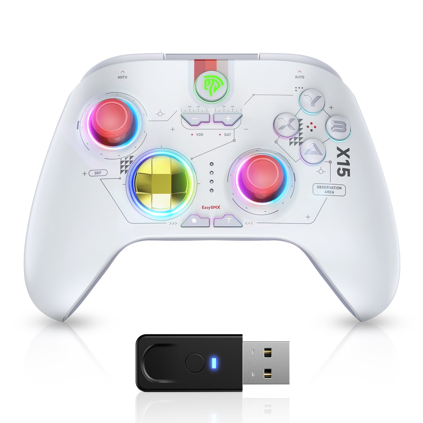 EasySMX X15 Wireless RGB Controller – Hall Effect Joystick & Trigger for Windows / Steam / Switch Mecha