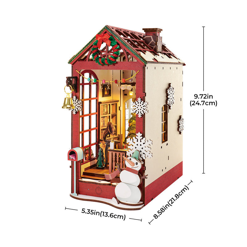Robotime Christmas Indoor Scene DIY Book Nook Shelf Insert Miniature Dollhouse