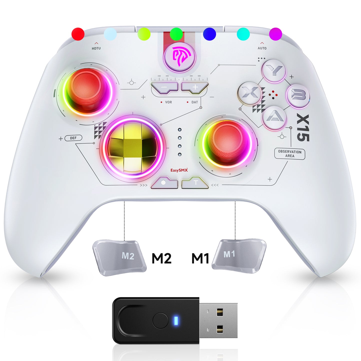 EasySMX X15 Wireless RGB Controller – Hall Effect Joystick & Trigger for Windows / Steam / Switch Mecha