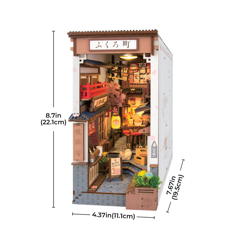 Robotime Sakura Wine Alley DIY Book Nook Shelf Insert Miniature Dollhouse