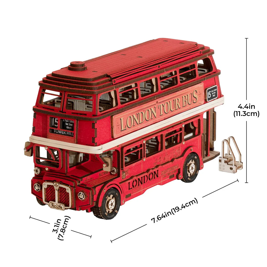 Robotime London Tour Bus DIY 3D Wooden Puzzle