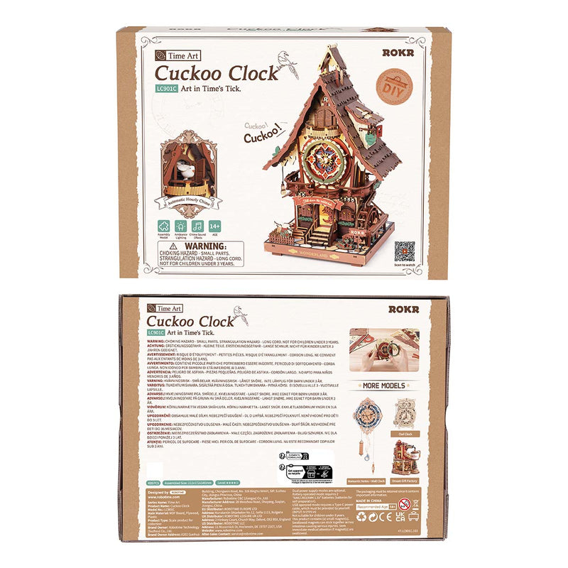 Robotime DIY Cuckoo Clock Mechanical 3D Wooden Puzzle