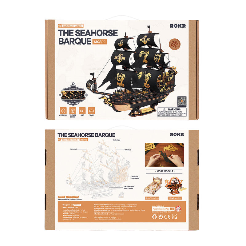 Robotime DIY The Seahorse Barque 3D Wooden Puzzle