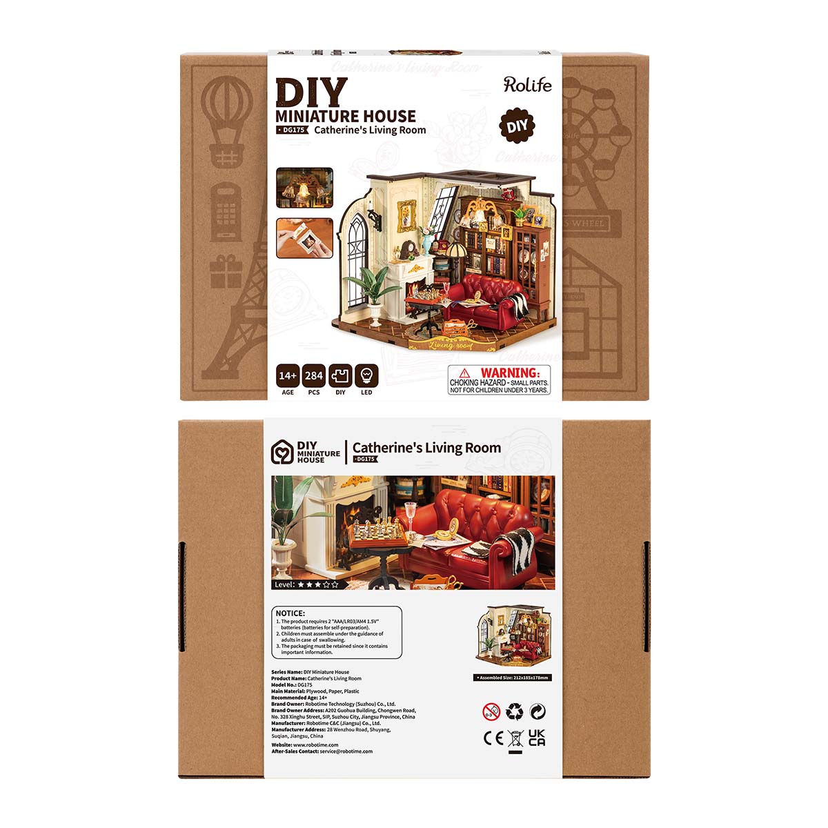 Robotime Catherine's Living Room DIY Miniature 3D House