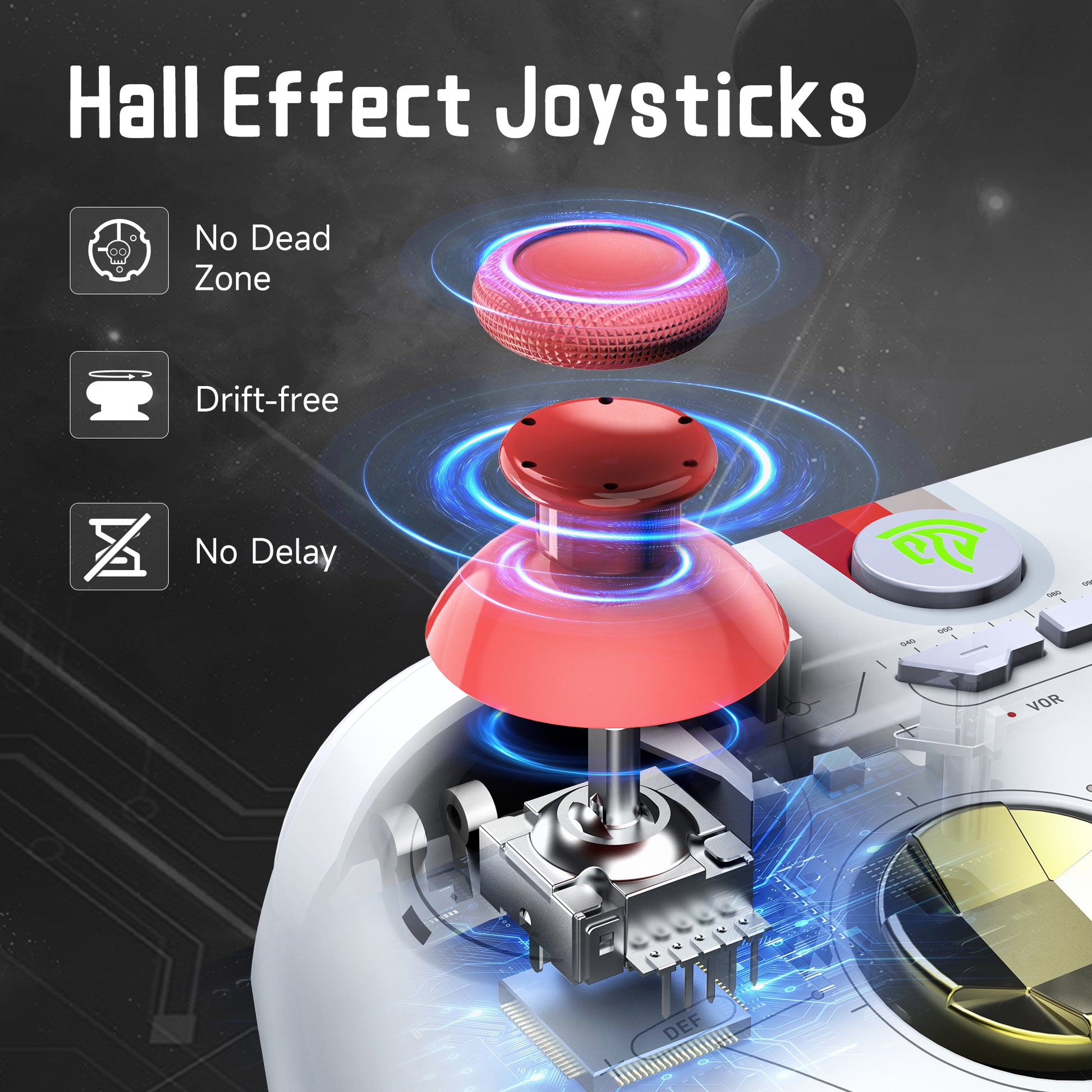 EasySMX X15 Wireless RGB Controller – Hall Effect Joystick & Trigger for Windows / Steam / Switch Mecha