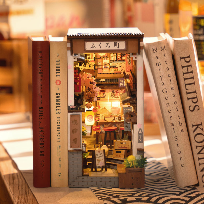 Robotime Sakura Wine Alley DIY Book Nook Shelf Insert Miniature Dollhouse