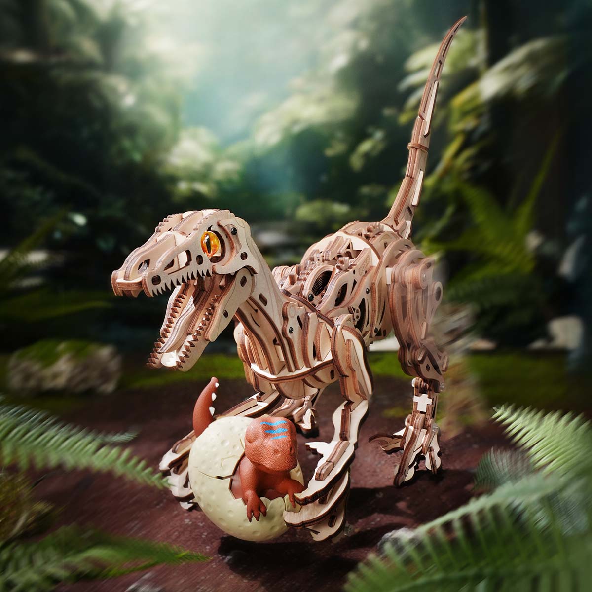 Robotime Velociraptor Mechanical Moving 3D Wooden Puzzle
