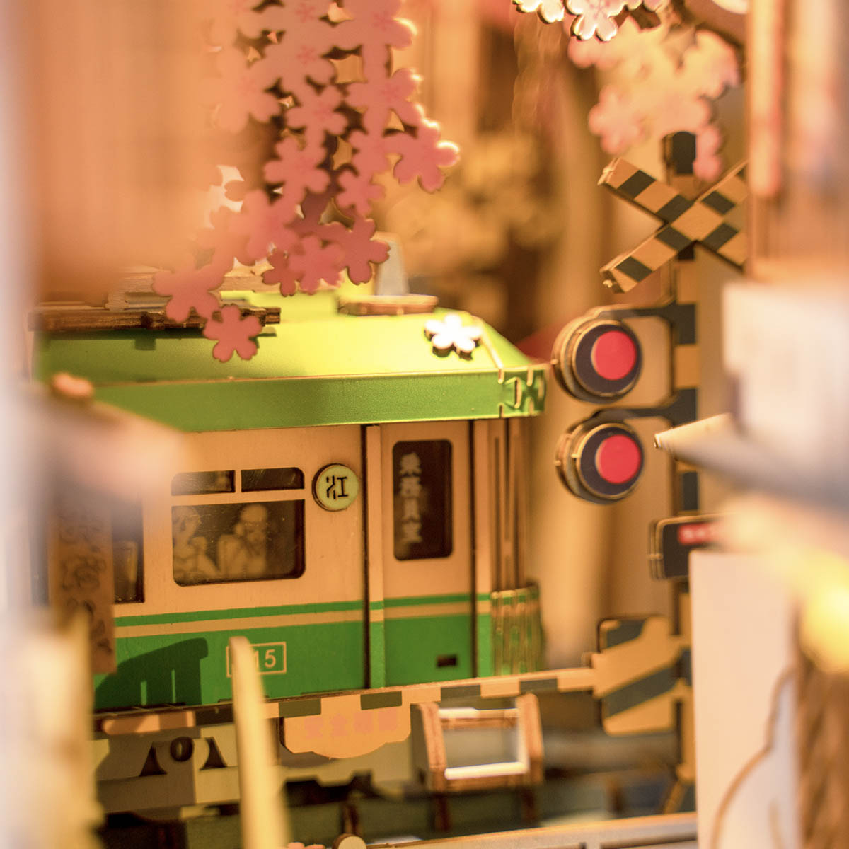 Robotime Sakura Densya DIY Book Nook Shelf Insert Miniature Dollhouse