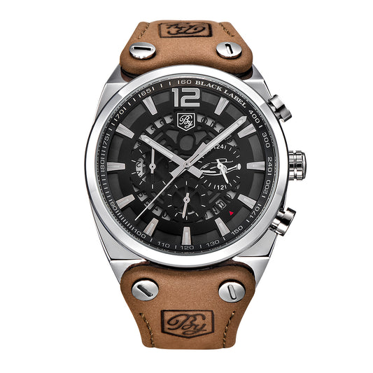 Benyar 5112 Men's Luxury Chronograph Quartz Watch With Leather Strap