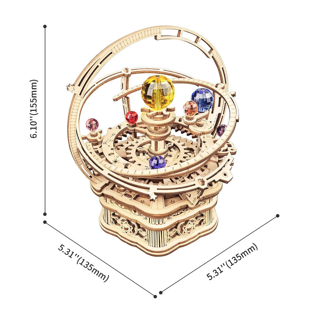 Robotime Starry Night Orrery 3D Puzzle Mechanical Music Box