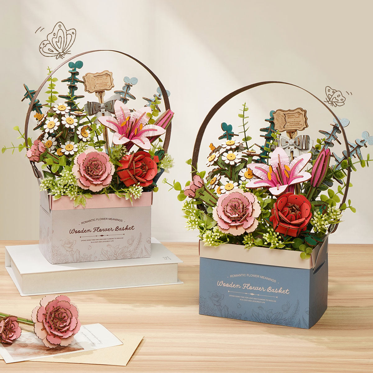 Robotime Wooden Flower Basket DIY 3D Puzzle