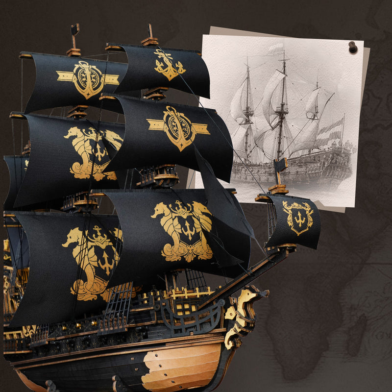 Robotime DIY The Seahorse Barque 3D Wooden Puzzle