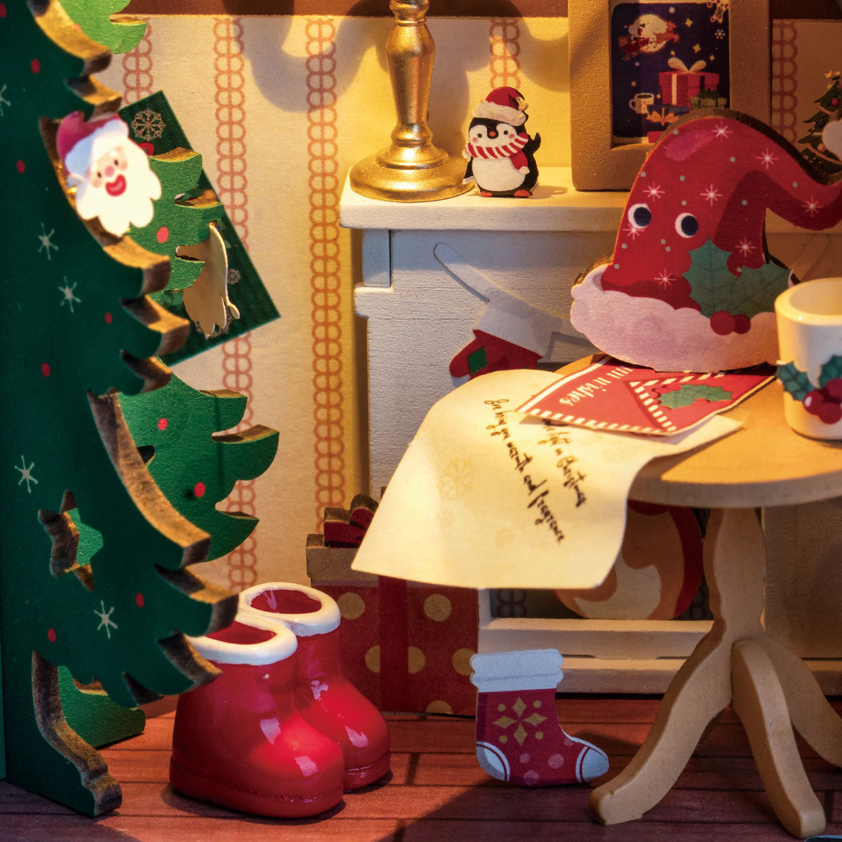 Robotime Twinkling Christmas House DIY 3D Miniature House