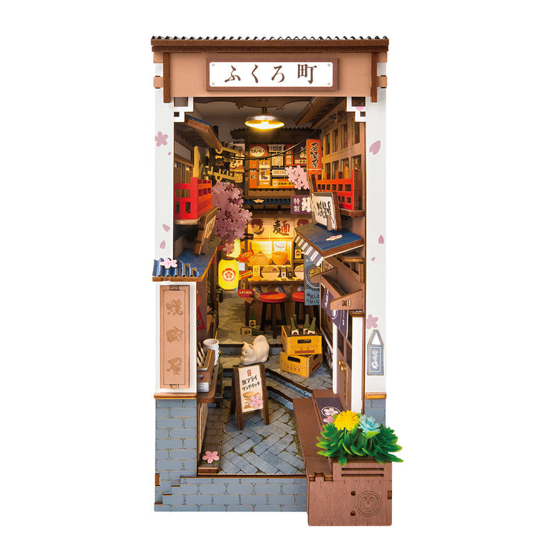 Robotime Sakura Wine Alley DIY Book Nook Shelf Insert Miniature Dollhouse