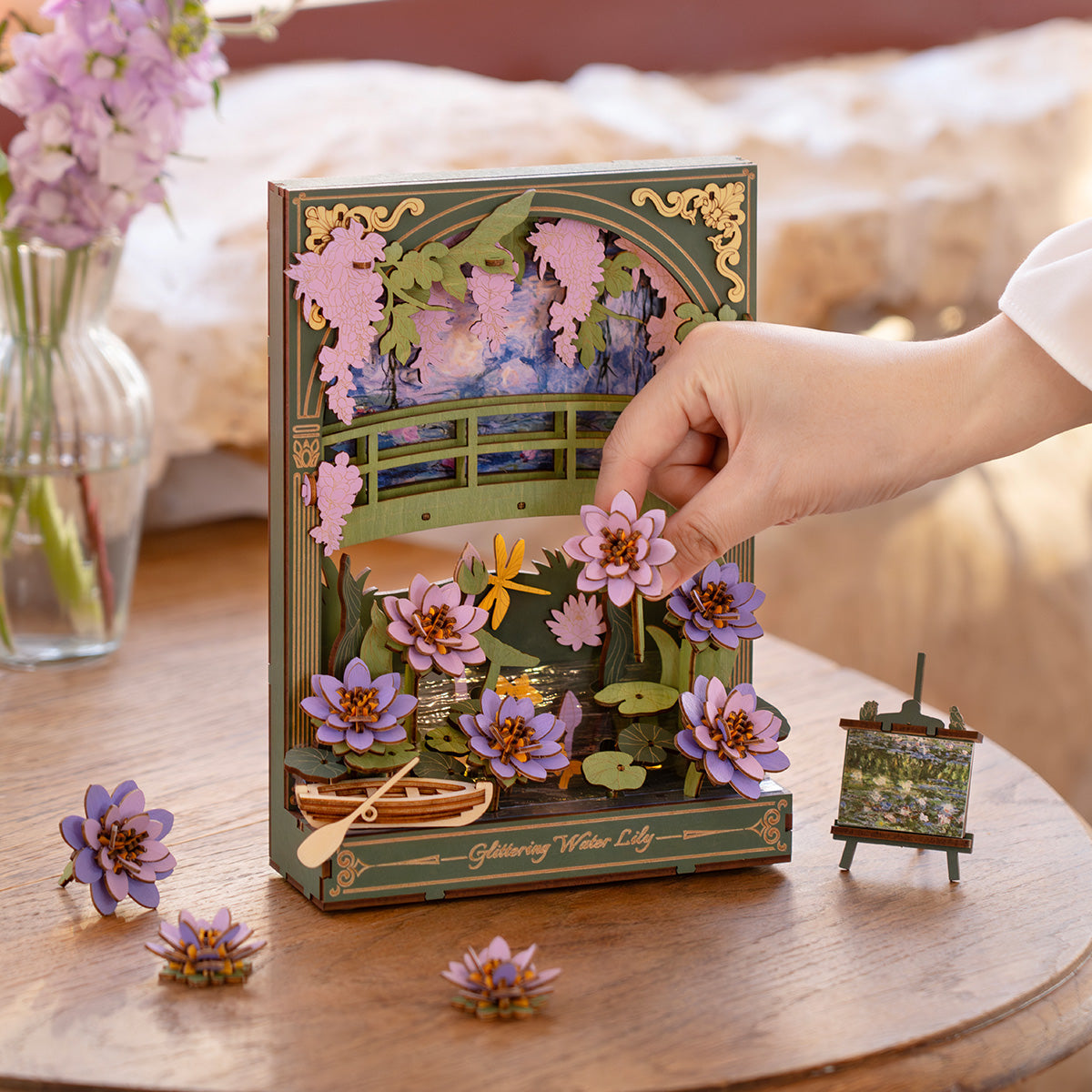 Robotime Glittering Water Lily Wall Art 3D Wooden Puzzle