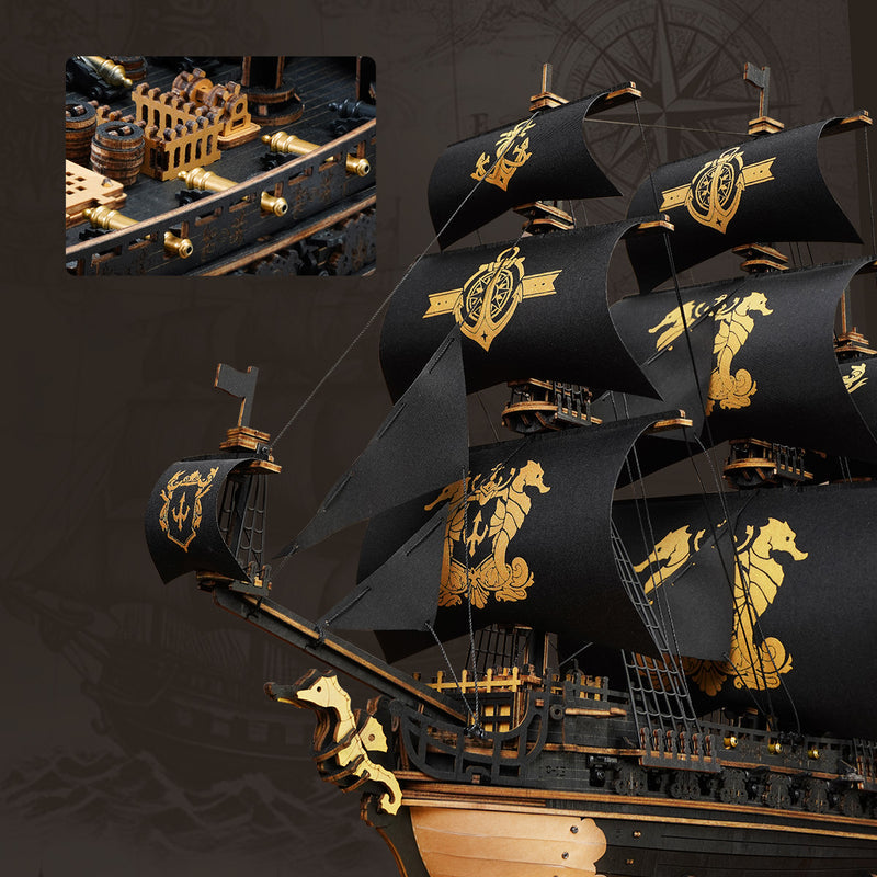 Robotime DIY The Seahorse Barque 3D Wooden Puzzle