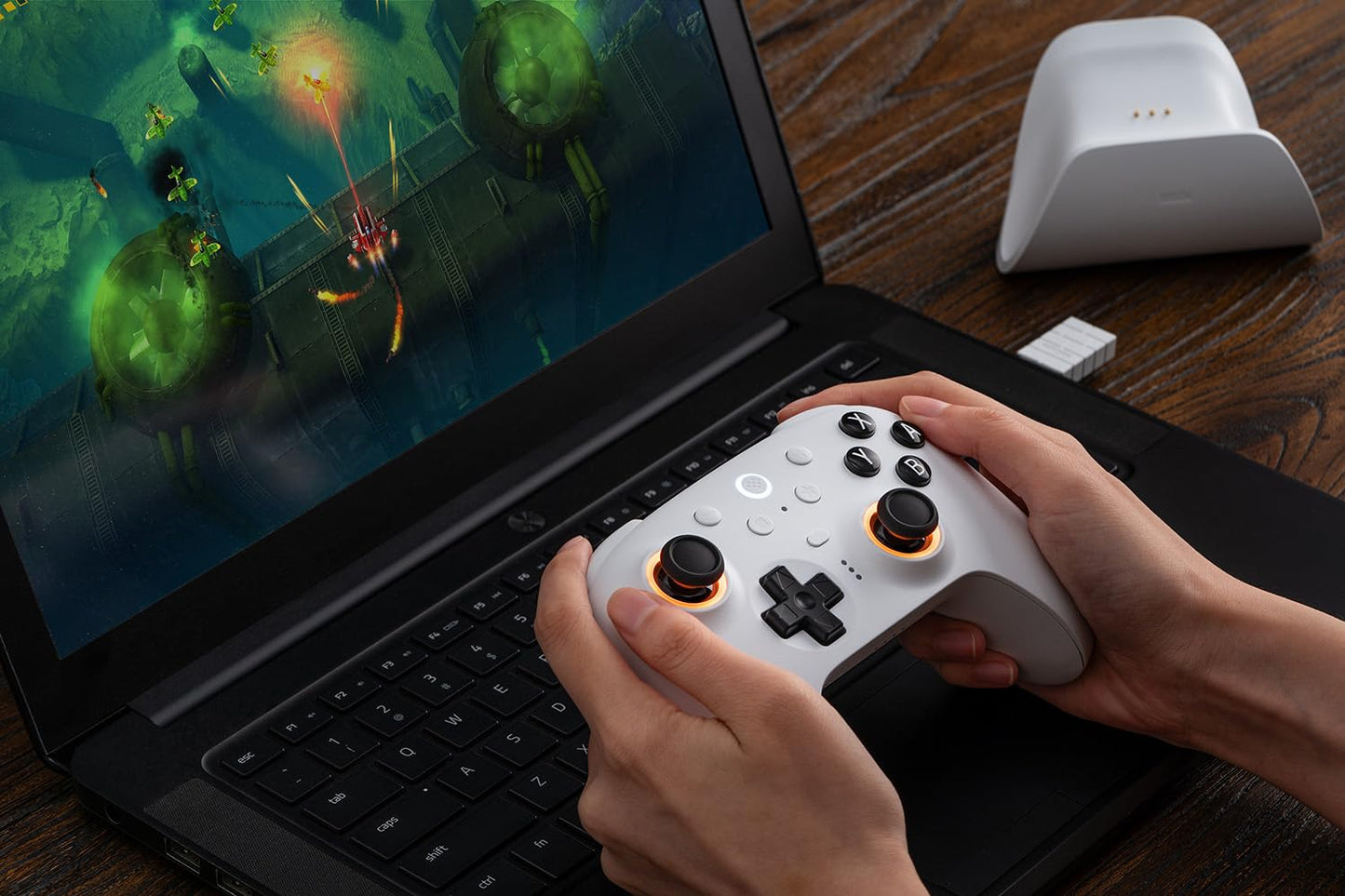 8BitDo Ultimate 2 Bluetooth Controller Compatible With Switch & Windows White