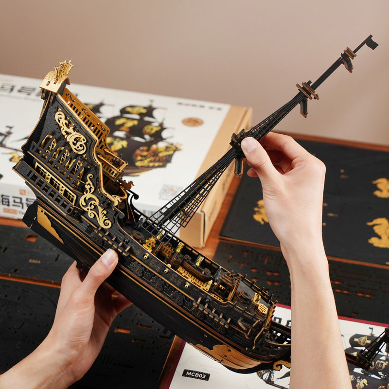 Robotime DIY The Seahorse Barque 3D Wooden Puzzle