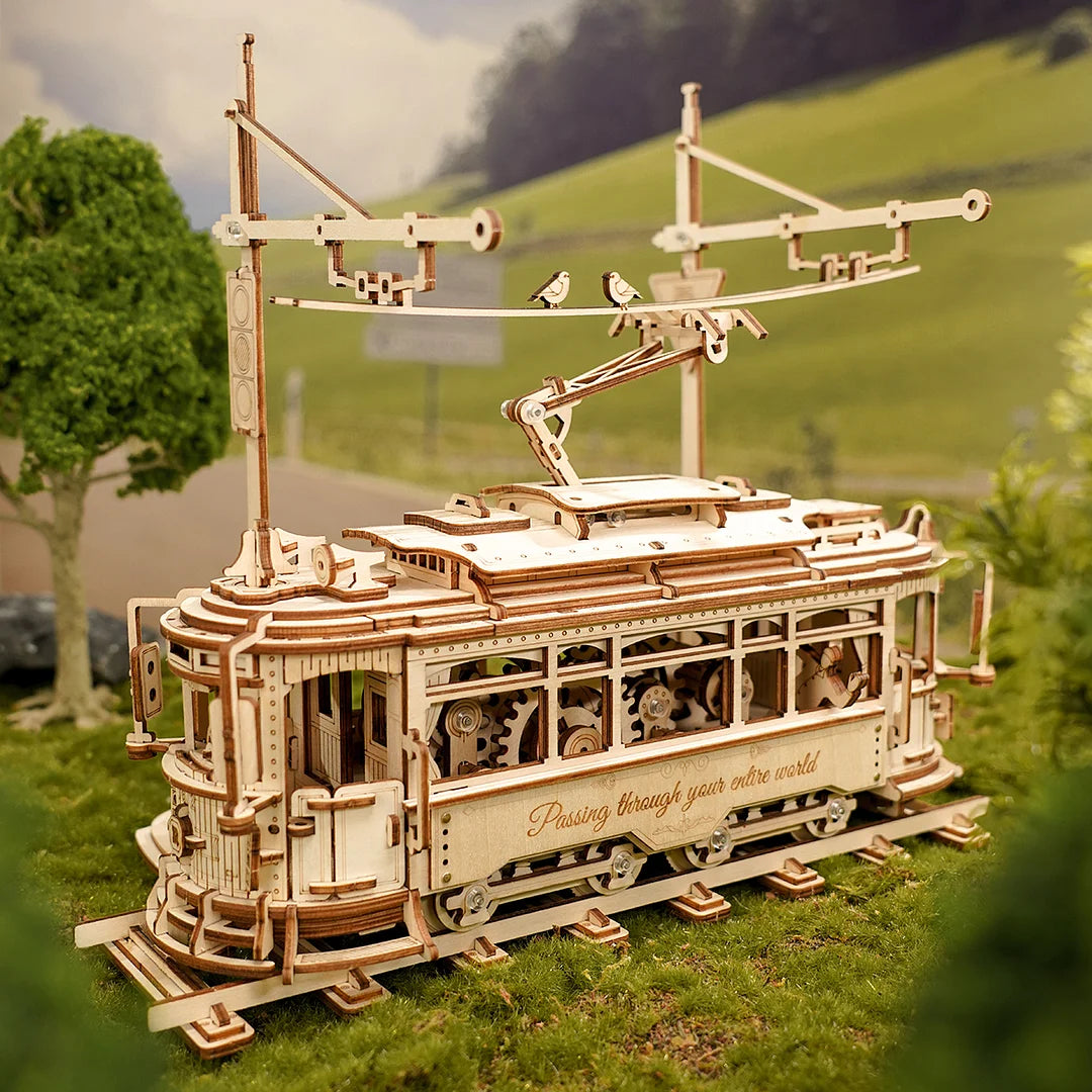 Robotime Classic City Tram DIY Moving 3D Wooden Puzzle