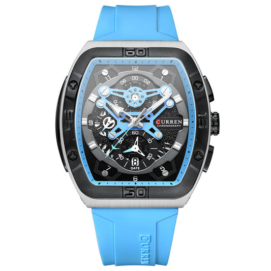 Curren 8443 Luxury Business Sports Wrist Watch Silicone Strap