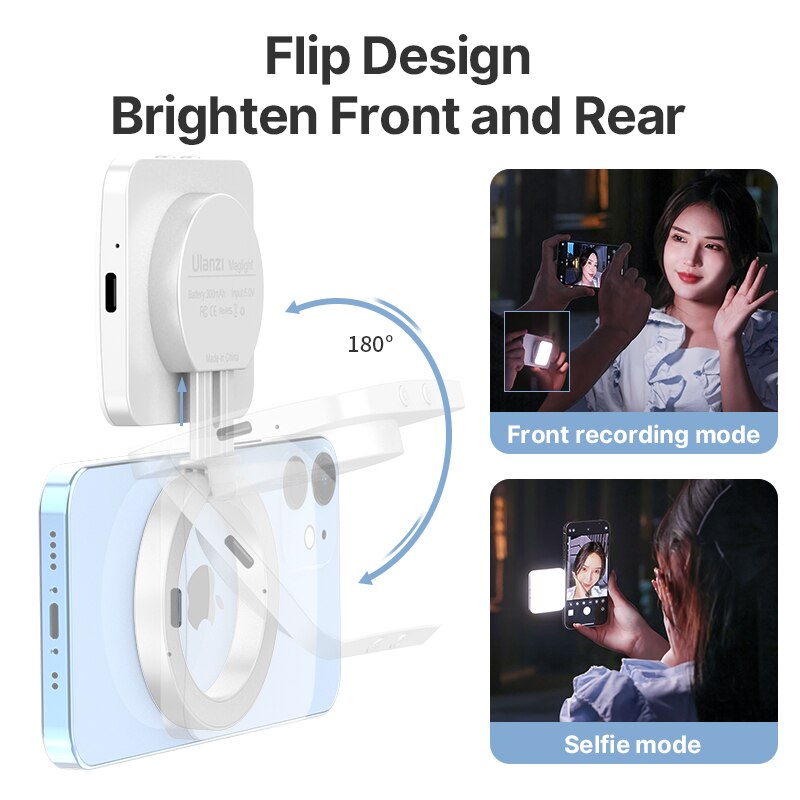 Ulanzi LT010 Magnetic Magsafe Video Light For Vlogging & Selfies