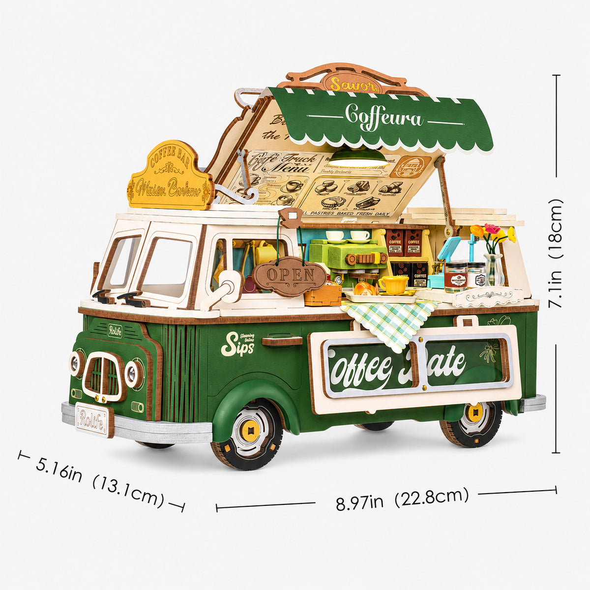 Robotime Leo's Coffee Truck 3D DIY Wooden Puzzle