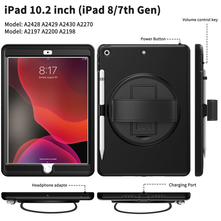 Heavy Duty Rugged Shockproof Cover & Stand iPad 10.2 inch 2021 /2020 /2019 Black