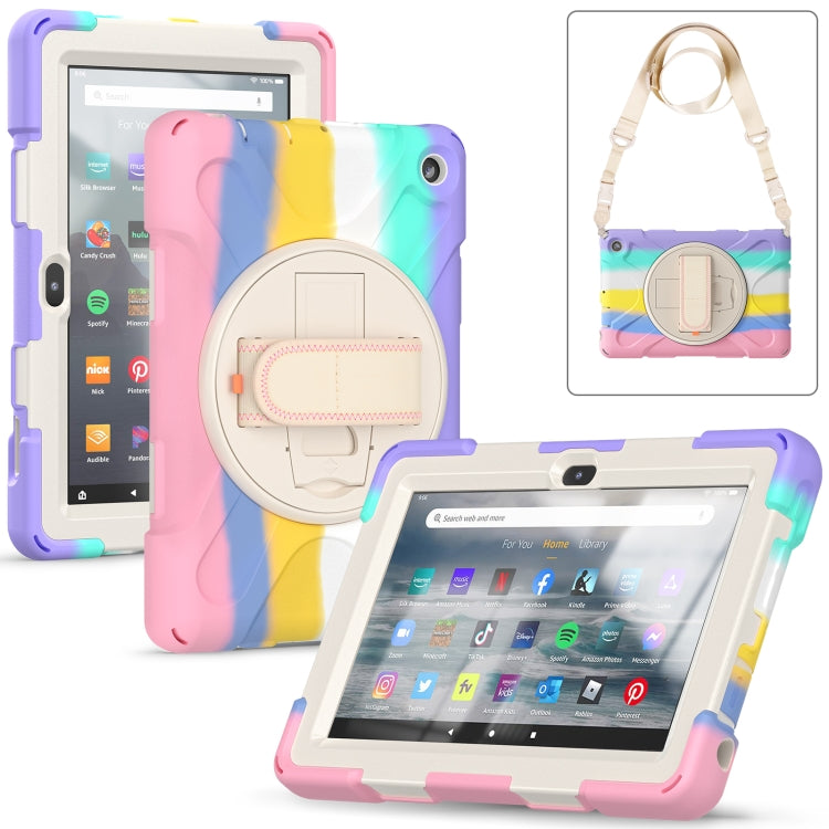 Shockproof Cover With Stand & Hand & Shoulder Strap for Amazon Fire 7 2022 Candy