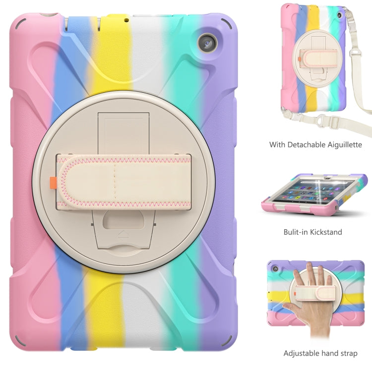 Shockproof Cover With Stand & Hand & Shoulder Strap for Amazon Fire 7 2022 Candy
