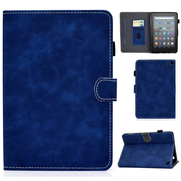Flip Cover Case With Stand & Card Holder For Amazon Fire 7 2022 Navy