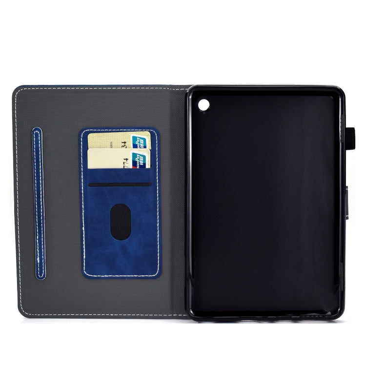 Flip Cover Case With Stand & Card Holder For Amazon Fire 7 2022 Navy