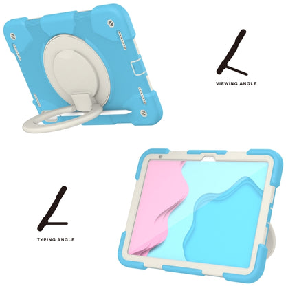 Apple iPad 2022 10th Gen 10.9 inch Shockproof Cover Stand & Hand & Shoulder Strap Blue
