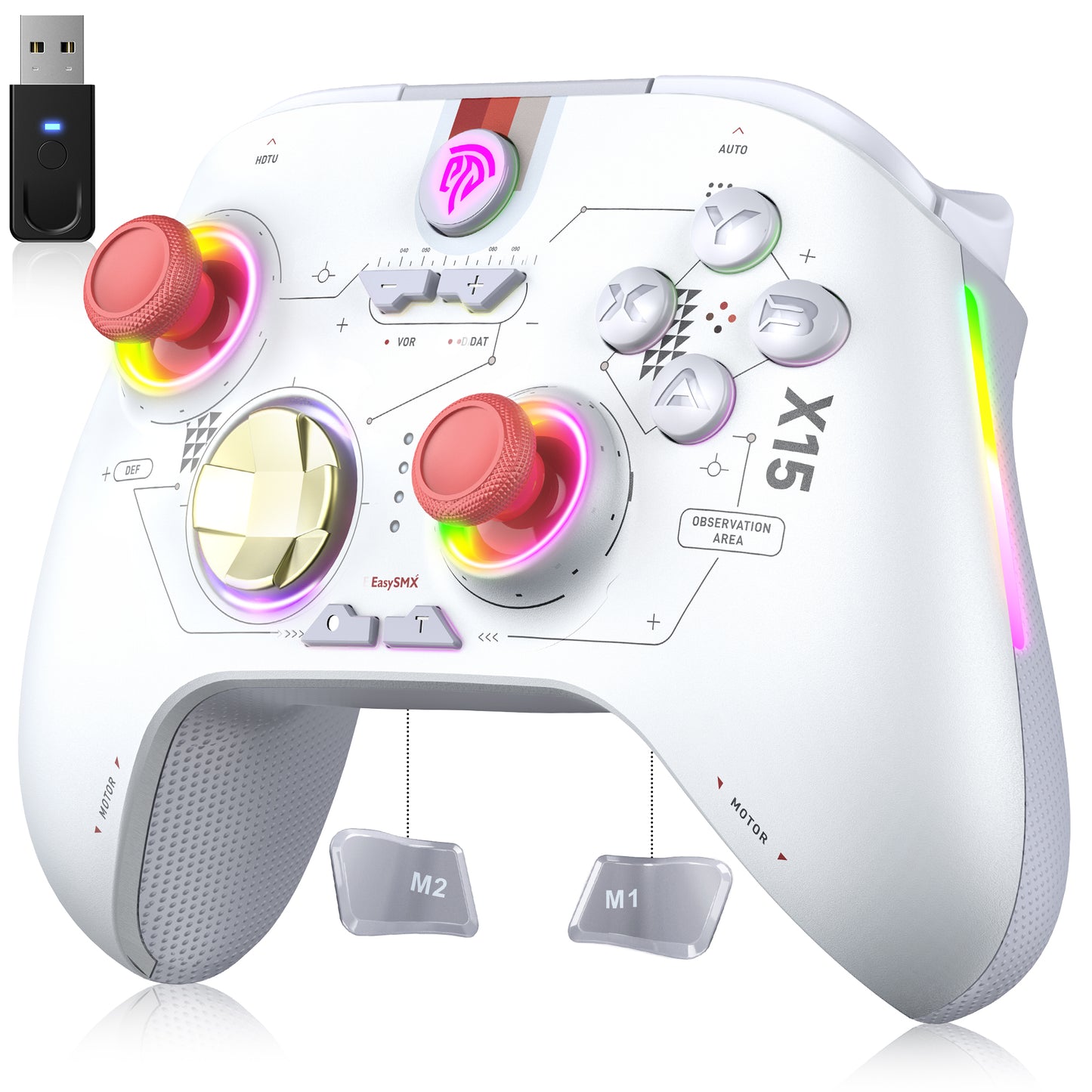 EasySMX X15 Wireless RGB Controller – Hall Effect Joystick & Trigger for Windows / Steam / Switch Mecha