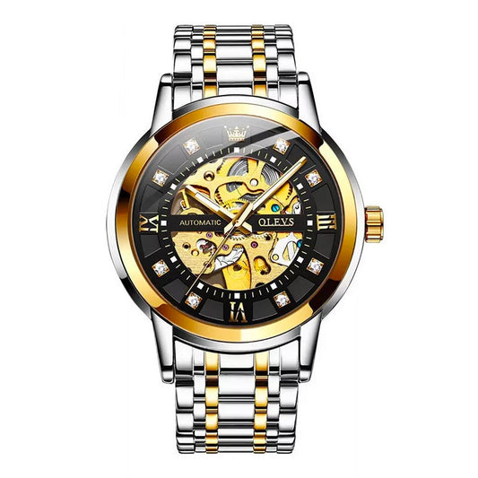 Olevs 9901 Mens Mechanical Wrist Watch With Stainless Steel Strap