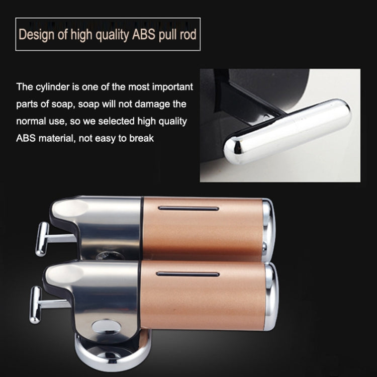 2 x 500ml Stainless Steel Double Wall Mount Soap Dispenser