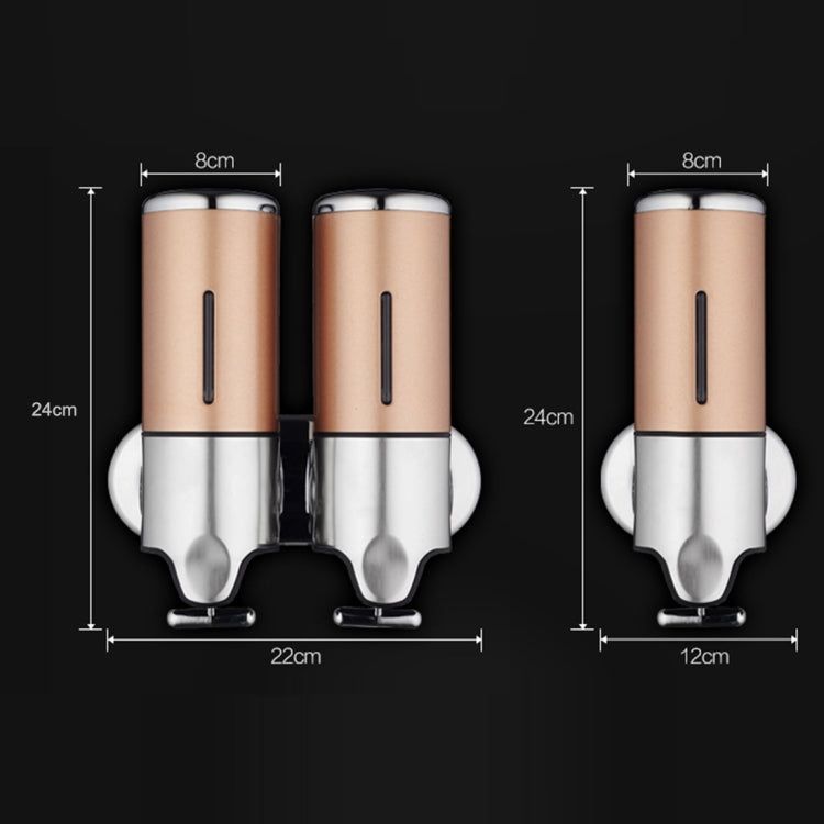 2 x 500ml Stainless Steel Double Wall Mount Soap Dispenser