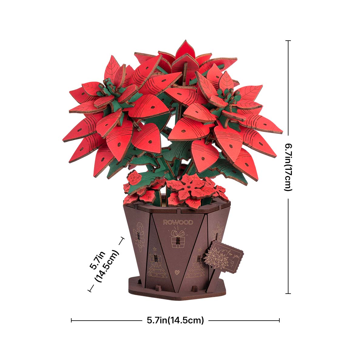 Robotime Poinsettia DIY Flower Bouquet 3D Wooden Puzzle