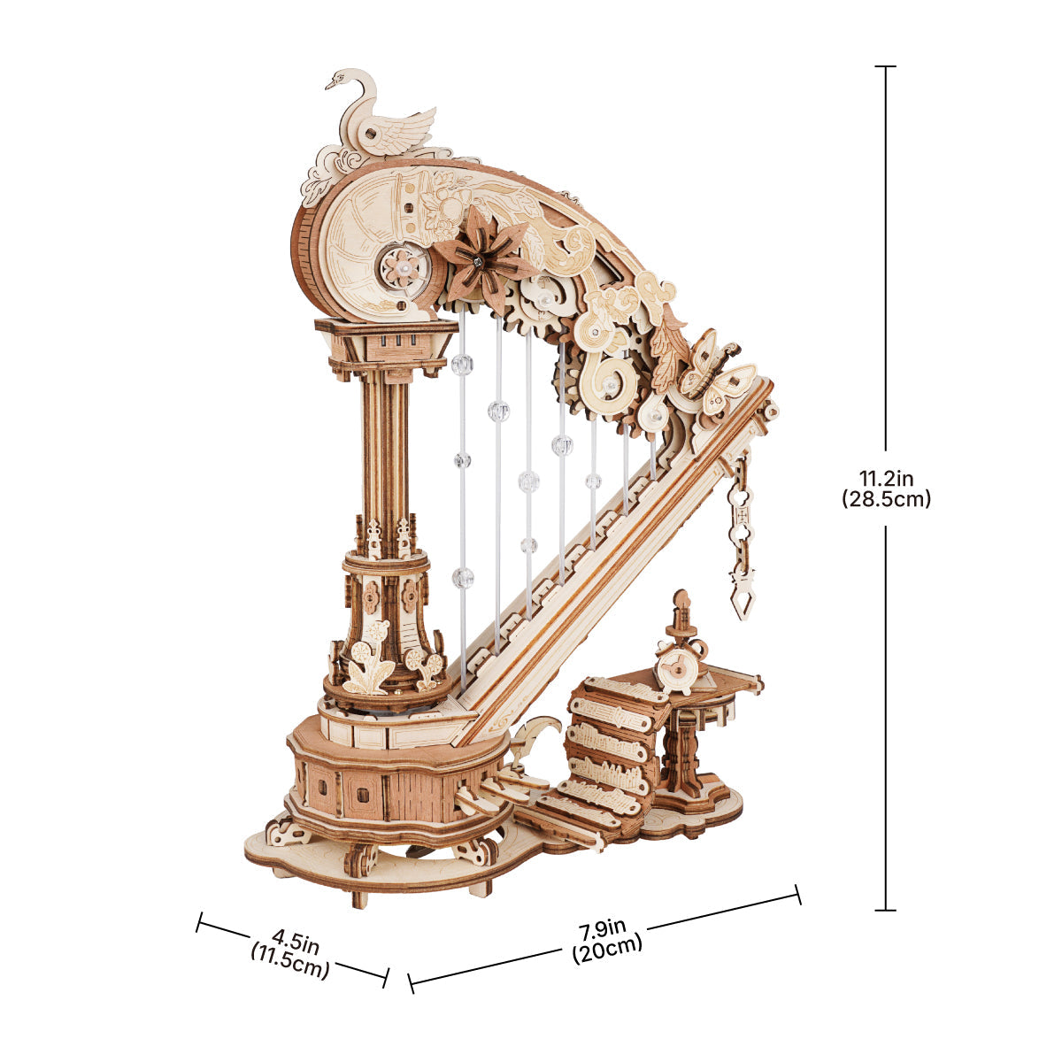 Robotime Magic Harp Music Box Wooden DIY 3D Puzzle