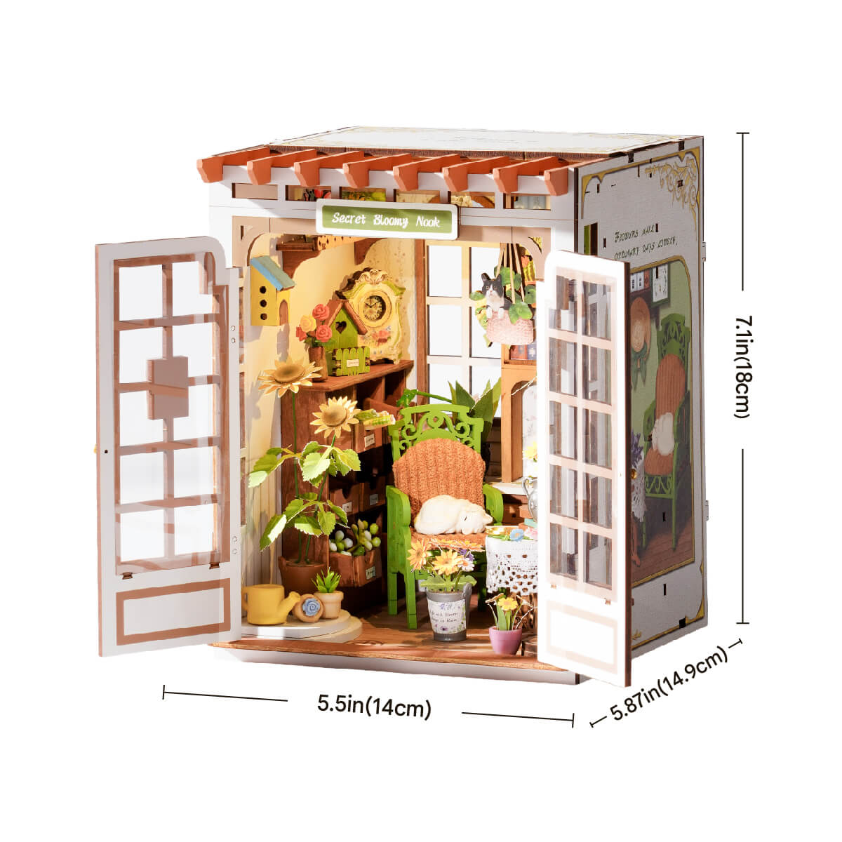 Robotime Secret Bloomy Nook DIY Book Nook Shelf Insert 3D House