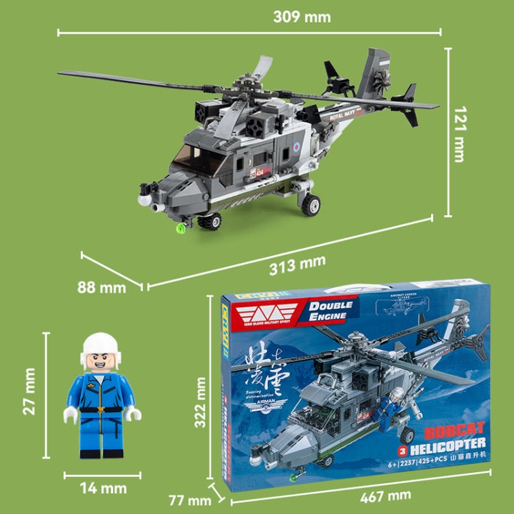 CAYI 2237 Helicopter Model Building Blocks STEM Toys Kit Set