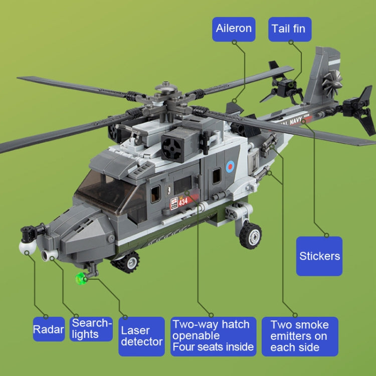 CAYI 2237 Helicopter Model Building Blocks STEM Toys Kit Set